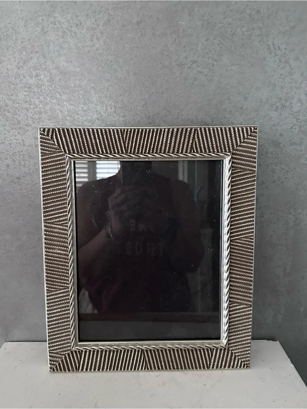 Silver TEXTURED Wood Picture Frame For 8 x 10 Picture
